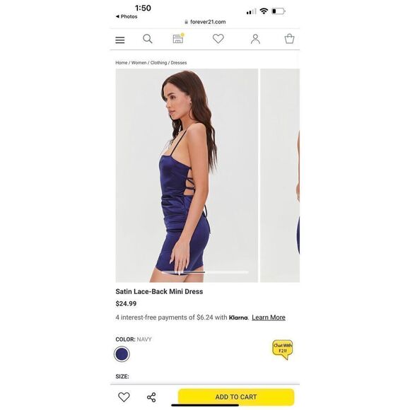 Forever 21 Satin stretchy orange backless dress size M - Picture 7 of 7